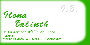 ilona balinth business card